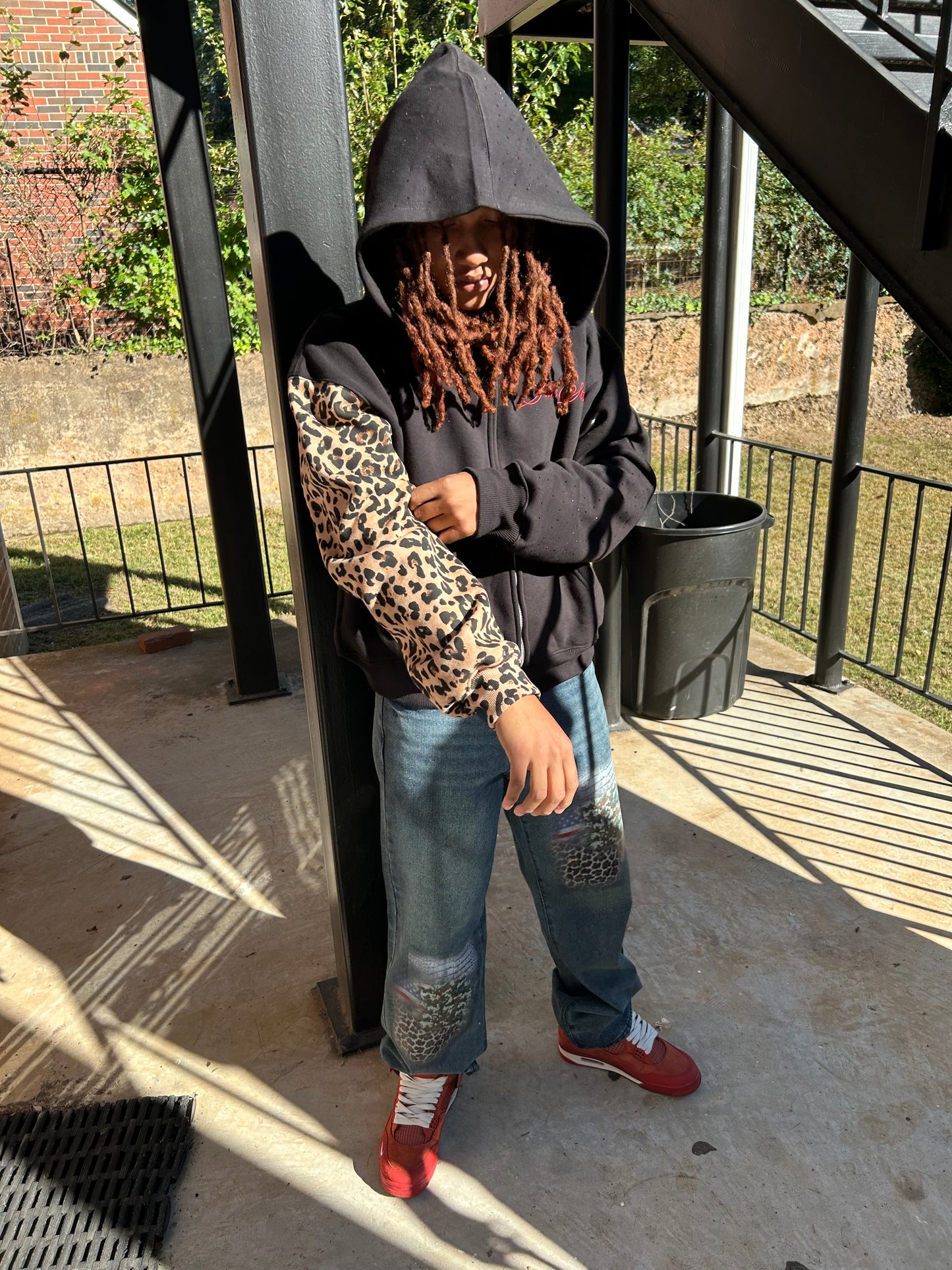 Cheetah print zip-up